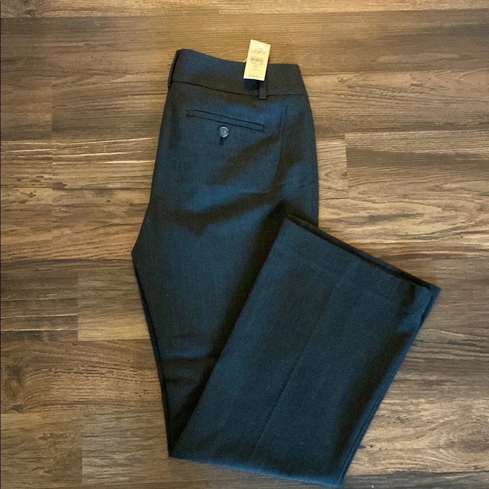 LOFT Gray Structured Trousers